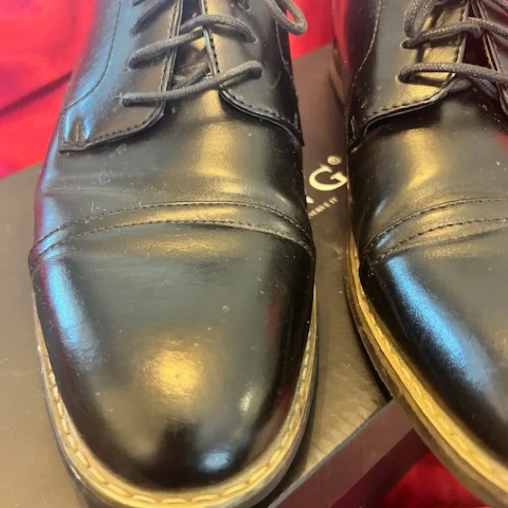 ZRIANG men's classic cap toe lace-up Oxford dress shoes black, size‎ 10.5